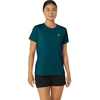 Top ASICS Silver Ss Rich Teal Mujer